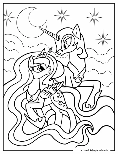 Prinzessin Luna Ausmalbild 20 als Gratis-PDF Prinzessin Luna Ausmalbild 20 - kostenlos zum Ausdrucken