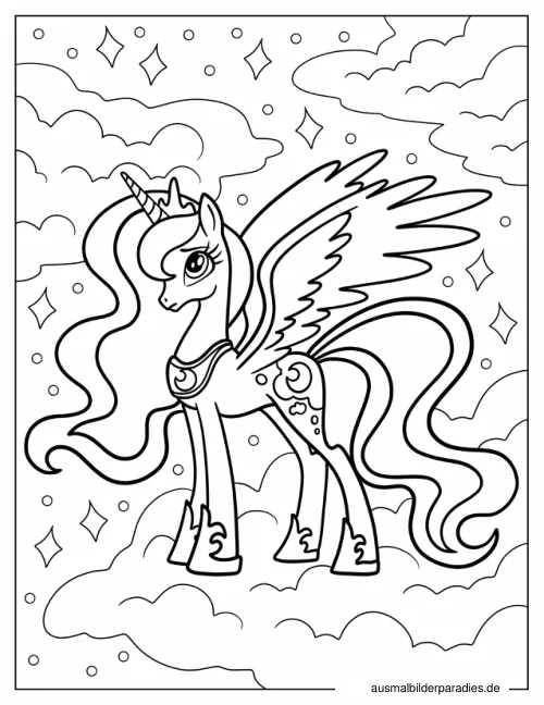 Prinzessin Luna Ausmalbild 5 als Gratis-PDF Prinzessin Luna Ausmalbild 5 - kostenlos zum Ausdrucken