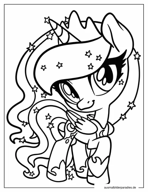 Prinzessin Luna Ausmalbild 6 als Gratis-PDF Prinzessin Luna Ausmalbild 6 - kostenlos zum Ausdrucken