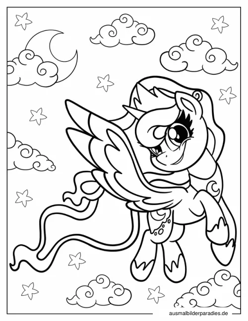 Prinzessin Luna Ausmalbild 7 als Gratis-PDF Prinzessin Luna Ausmalbild 7 - kostenlos zum Ausdrucken