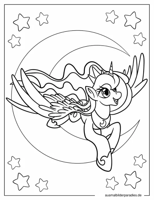 Prinzessin Luna Ausmalbild 9 als Gratis-PDF Prinzessin Luna Ausmalbild 9 - kostenlos zum Ausdrucken