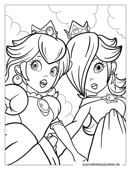 Prinzessin Peach Ausmalbild 10 - kostenlos zum Ausdrucken