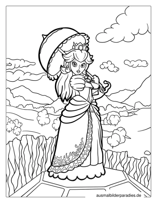 Prinzessin Peach Ausmalbild 11 - kostenlos zum Ausdrucken