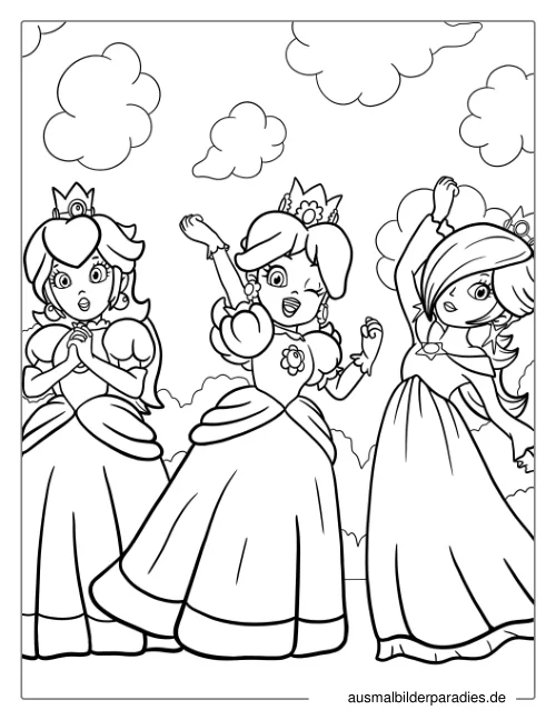 Prinzessin Peach Ausmalbild 12 - kostenlos zum Ausdrucken