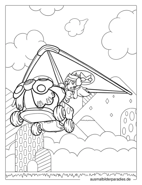 Prinzessin Peach Ausmalbild 13 - kostenlos zum Ausdrucken