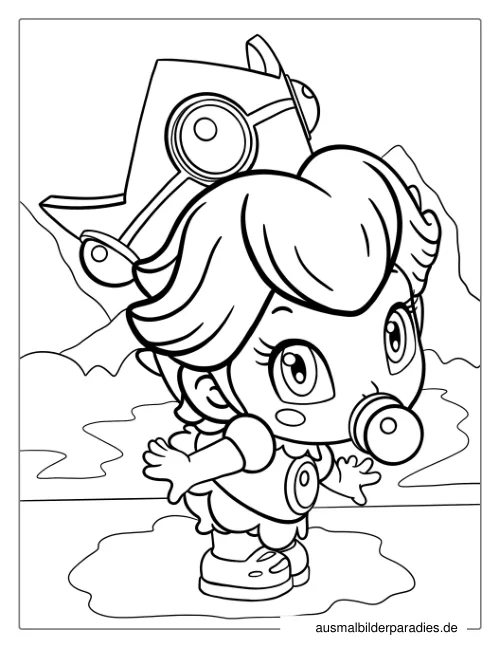 Prinzessin Peach Ausmalbild 15 - kostenlos zum Ausdrucken
