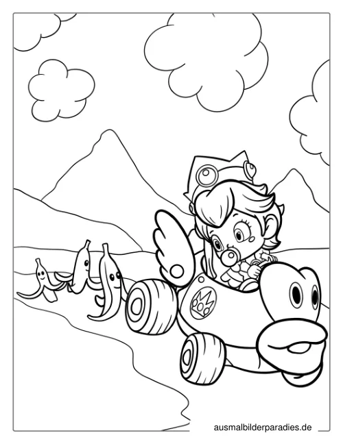 Prinzessin Peach Ausmalbild 16 - kostenlos zum Ausdrucken