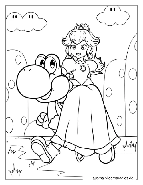 Prinzessin Peach Ausmalbild 17 - kostenlos zum Ausdrucken