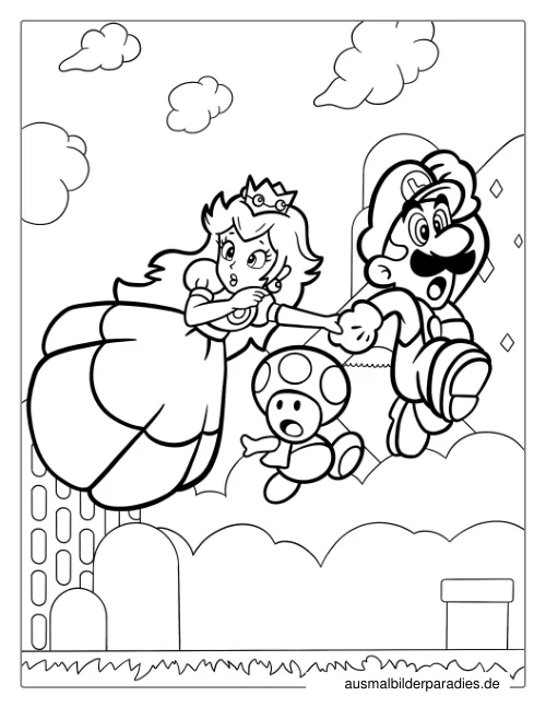 Prinzessin Peach Ausmalbild 22 - kostenlos zum Ausdrucken