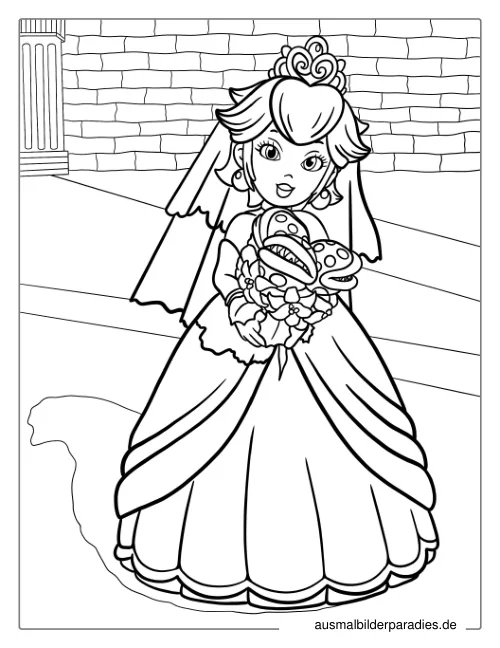 Prinzessin Peach Ausmalbild 5 - kostenlos zum Ausdrucken