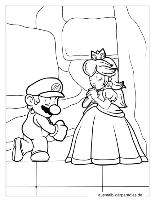Prinzessin Peach Ausmalbild 8 - kostenlos zum Ausdrucken