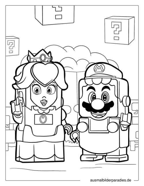Prinzessin Peach Ausmalbild 9 - kostenlos zum Ausdrucken