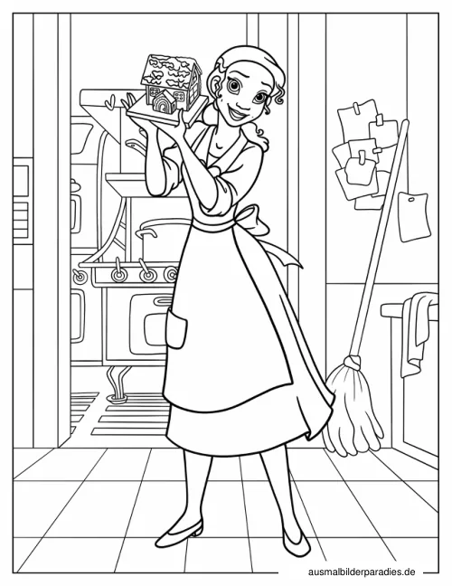 Prinzessin und der Frosch Ausmalbild 20 als Gratis-PDF Prinzessin und der Frosch Ausmalbild 20 - kostenlos zum Ausdrucken