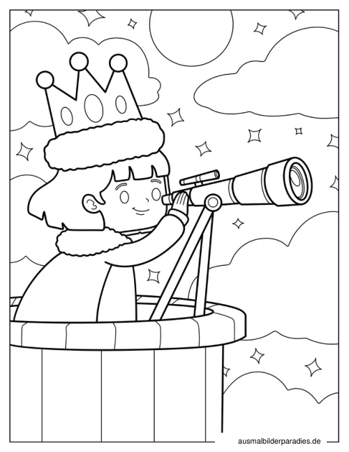 Prinzessin Ausmalbild 10 als Gratis-PDF Prinzessin Ausmalbild 10 - kostenlos zum Ausdrucken
