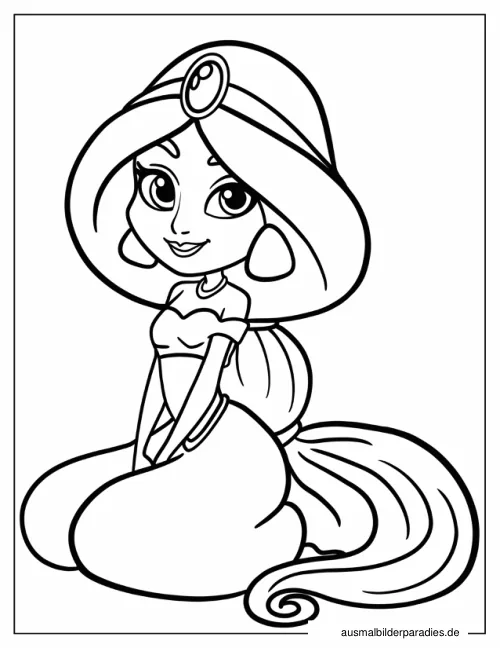 Prinzessin Ausmalbild 11 als Gratis-PDF Prinzessin Ausmalbild 11 - kostenlos zum Ausdrucken