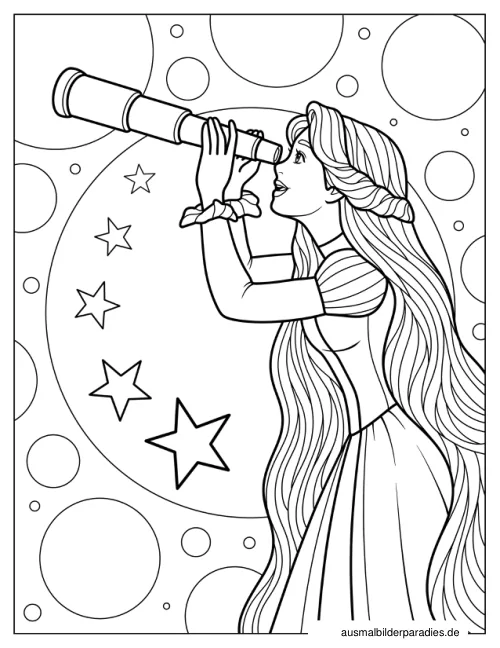 Prinzessin Ausmalbild 12 als Gratis-PDF Prinzessin Ausmalbild 12 - kostenlos zum Ausdrucken