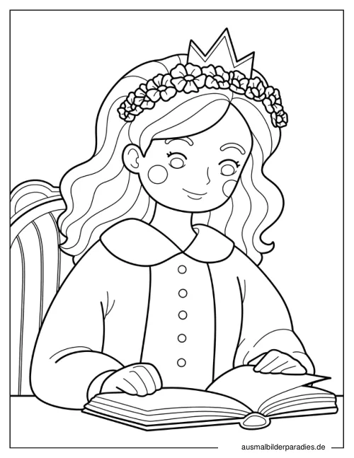 Prinzessin Ausmalbild 15 als Gratis-PDF Prinzessin Ausmalbild 15 - kostenlos zum Ausdrucken
