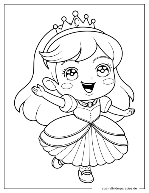 Prinzessin Ausmalbild 17 als Gratis-PDF Prinzessin Ausmalbild 17 - kostenlos zum Ausdrucken