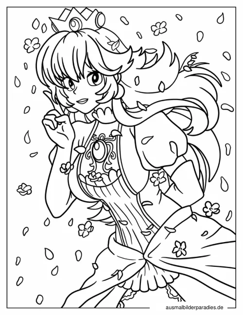 Prinzessin Ausmalbild 2 als Gratis-PDF Prinzessin Ausmalbild 2 - kostenlos zum Ausdrucken