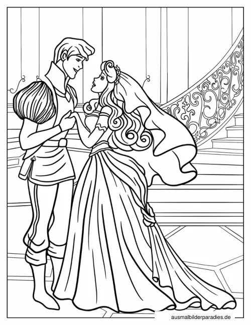 Prinzessin Ausmalbild 22 als Gratis-PDF Prinzessin Ausmalbild 22 - kostenlos zum Ausdrucken