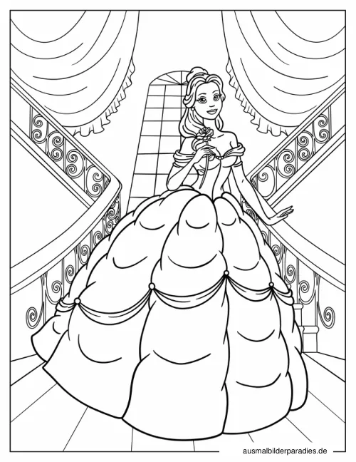 Prinzessin Ausmalbild 23 als Gratis-PDF Prinzessin Ausmalbild 23 - kostenlos zum Ausdrucken