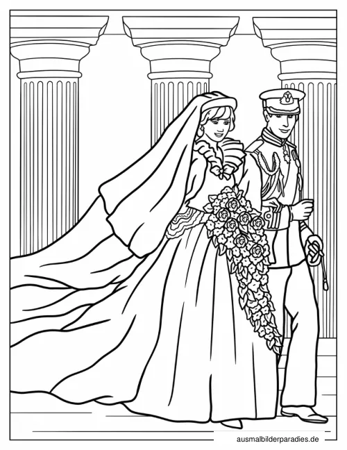 Prinzessin Ausmalbild 25 als Gratis-PDF Prinzessin Ausmalbild 25 - kostenlos zum Ausdrucken