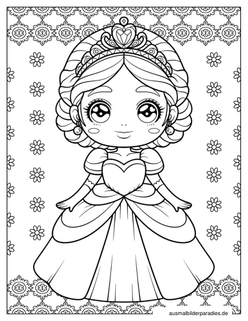 Prinzessin Ausmalbild 31 als Gratis-PDF Prinzessin Ausmalbild 31 - kostenlos zum Ausdrucken