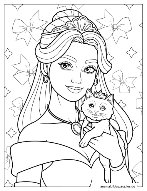 Prinzessin Ausmalbild 34 als Gratis-PDF Prinzessin Ausmalbild 34 - kostenlos zum Ausdrucken