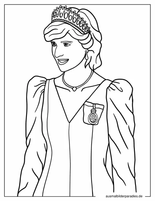 Prinzessin Ausmalbild 36 als Gratis-PDF Prinzessin Ausmalbild 36 - kostenlos zum Ausdrucken