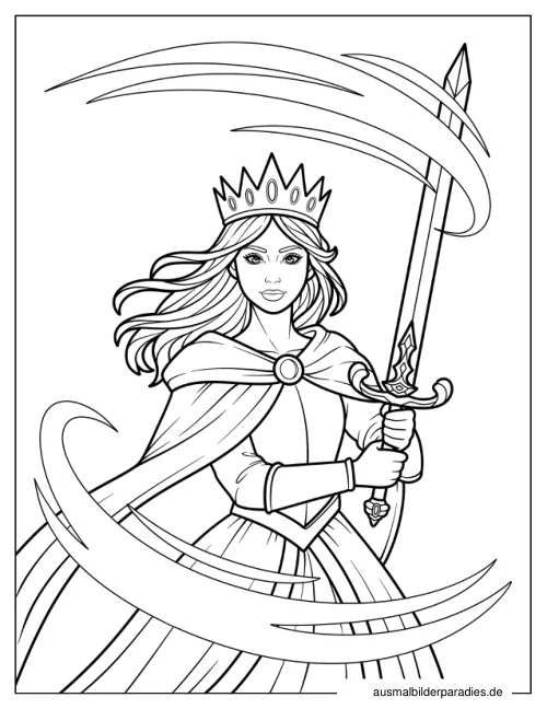 Prinzessin Ausmalbild 5 als Gratis-PDF Prinzessin Ausmalbild 5 - kostenlos zum Ausdrucken