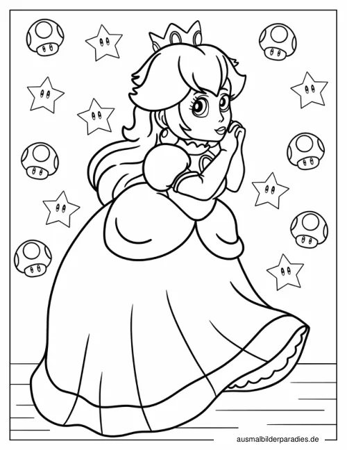 Prinzessin Ausmalbild 7 als Gratis-PDF Prinzessin Ausmalbild 7 - kostenlos zum Ausdrucken