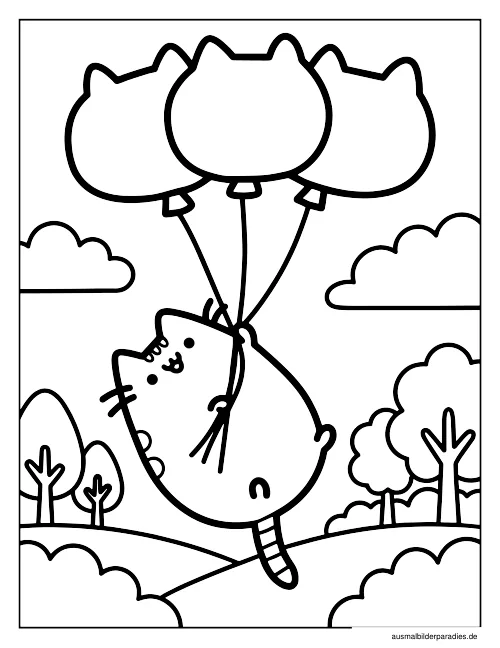 Pusheen Ausmalbild 10 als Gratis-PDF Pusheen Ausmalbild 10 - kostenlos zum Ausdrucken