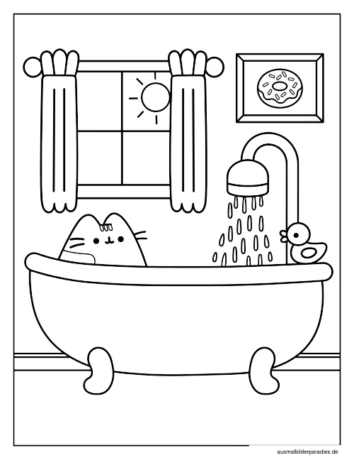 Pusheen Ausmalbild 11 als Gratis-PDF Pusheen Ausmalbild 11 - kostenlos zum Ausdrucken