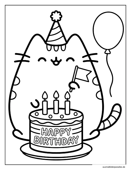 Pusheen Ausmalbild 12 als Gratis-PDF Pusheen Ausmalbild 12 - kostenlos zum Ausdrucken
