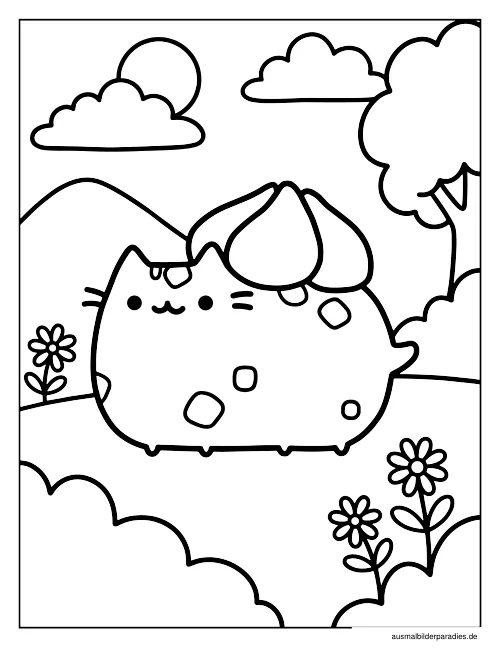 Pusheen Ausmalbild 14 als Gratis-PDF Pusheen Ausmalbild 14 - kostenlos zum Ausdrucken