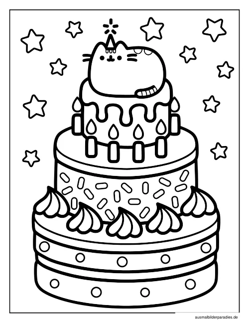 Pusheen Ausmalbild 15 als Gratis-PDF Pusheen Ausmalbild 15 - kostenlos zum Ausdrucken
