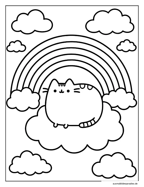 Pusheen Ausmalbild 17 als Gratis-PDF Pusheen Ausmalbild 17 - kostenlos zum Ausdrucken