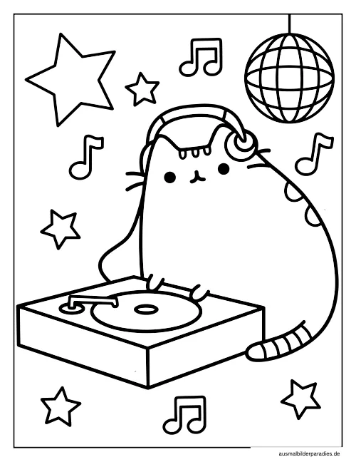 Pusheen Ausmalbild 19 als Gratis-PDF Pusheen Ausmalbild 19 - kostenlos zum Ausdrucken