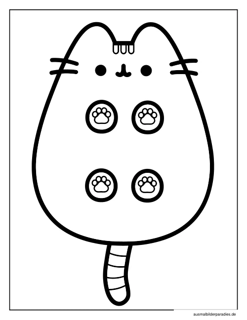 Pusheen Ausmalbild 2 als Gratis-PDF Pusheen Ausmalbild 2 - kostenlos zum Ausdrucken