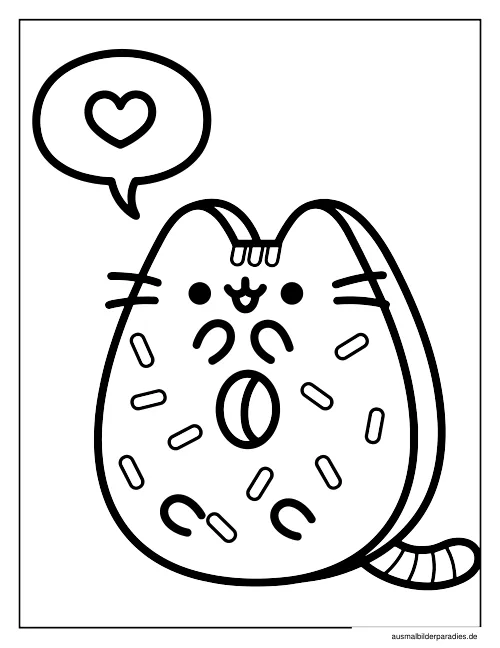 Pusheen Ausmalbild 20 als Gratis-PDF Pusheen Ausmalbild 20 - kostenlos zum Ausdrucken
