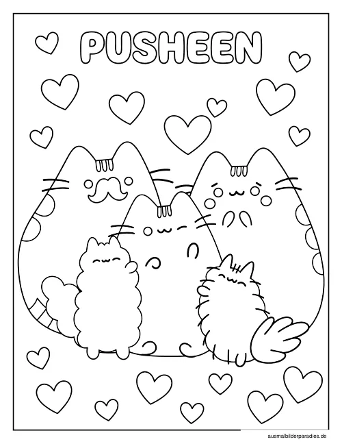 Pusheen Ausmalbild 24 als Gratis-PDF Pusheen Ausmalbild 24 - kostenlos zum Ausdrucken