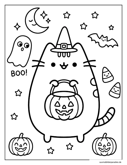Pusheen Ausmalbild 30 als Gratis-PDF Pusheen Ausmalbild 30 - kostenlos zum Ausdrucken