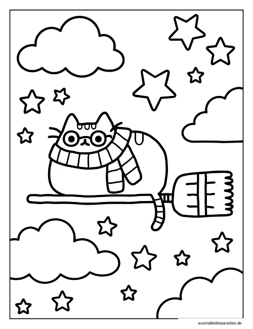 Pusheen Ausmalbild 32 als Gratis-PDF Pusheen Ausmalbild 32 - kostenlos zum Ausdrucken