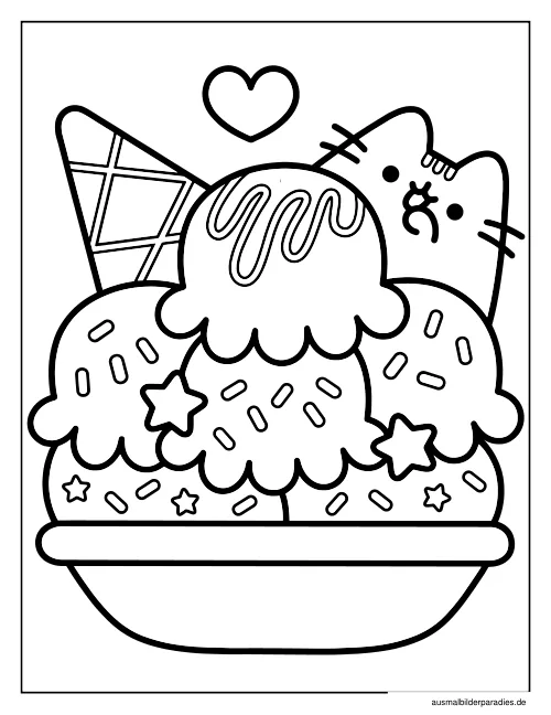 Pusheen Ausmalbild 34 als Gratis-PDF Pusheen Ausmalbild 34 - kostenlos zum Ausdrucken