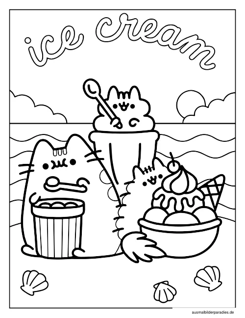 Pusheen Ausmalbild 35 als Gratis-PDF Pusheen Ausmalbild 35 - kostenlos zum Ausdrucken