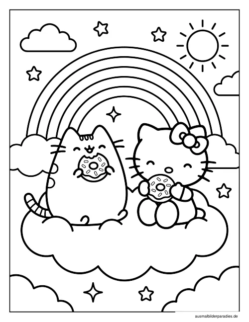 Pusheen Ausmalbild 5 als Gratis-PDF Pusheen Ausmalbild 5 - kostenlos zum Ausdrucken