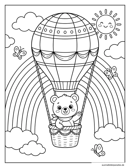 Regenbogen Ausmalbild 12 als Gratis-PDF Regenbogen Ausmalbild 12 - kostenlos zum Ausdrucken
