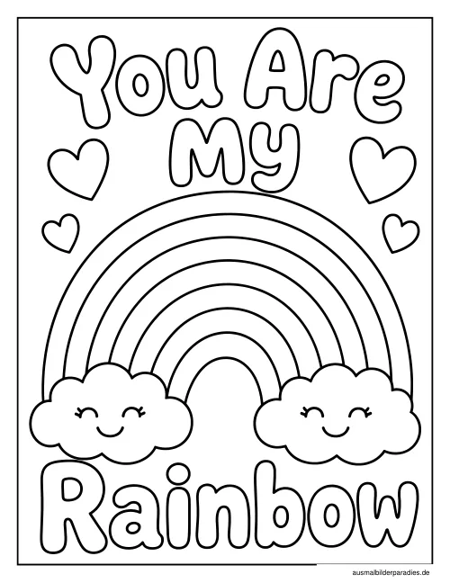 Regenbogen Ausmalbild 18 als Gratis-PDF Regenbogen Ausmalbild 18 - kostenlos zum Ausdrucken