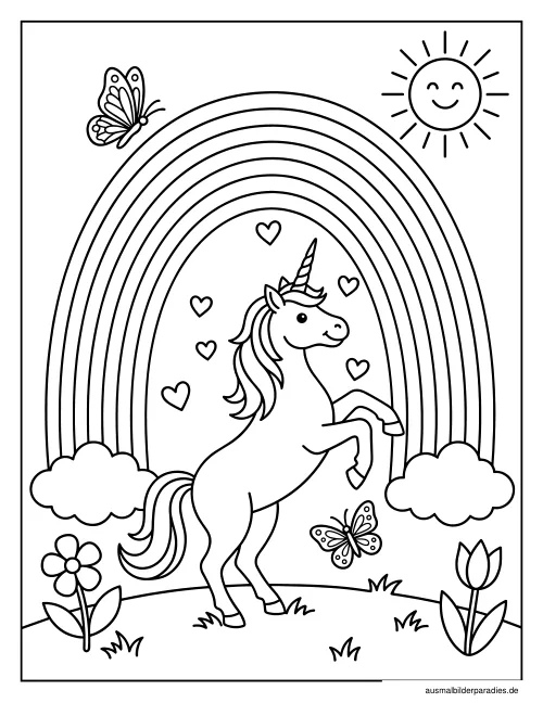Regenbogen Ausmalbild 20 als Gratis-PDF Regenbogen Ausmalbild 20 - kostenlos zum Ausdrucken