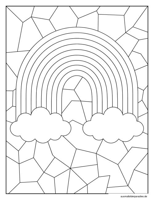 Regenbogen Ausmalbild 21 als Gratis-PDF Regenbogen Ausmalbild 21 - kostenlos zum Ausdrucken